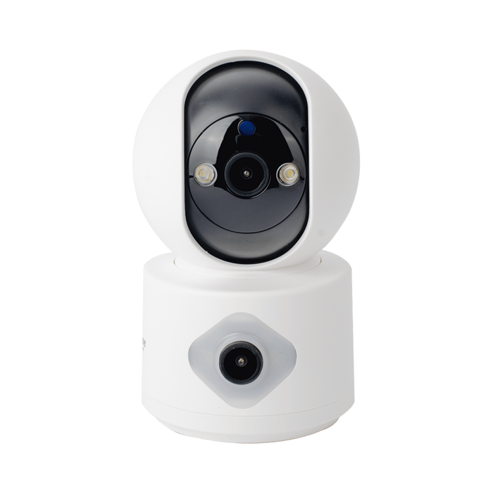 Camara doble lente 3mp| Wifi| autoseguimiento| Detección de movimiento| audio de 2 vias| almacenamiento hasta 128GB