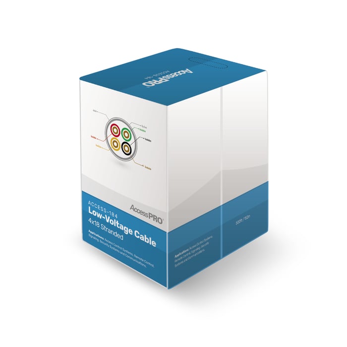 Bobina de 152 metros, 4 x 18 AWG, FRPVC, CM, para aplicaciones en control de acceso