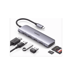 HUB USB-C (Docking Station) 6 en 1 | HDMI 4K@30Hz | 3 Puertos USB 3.0 | Lector Tarjeta SD + Micro SD (TF) Uso Simultáneo | Chip de Última Generación | Potente Disipación de Calor | Caja de Aluminio.