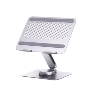 Soporte Giratorio de Aluminio para Laptop | Giratorio 360° | Función de Bloqueo | Soporta Laptops de 10 a 17.3''| Capacidad de Carga 5Kg | Excelente Estabilidad | Diseño Ergonómico | Altura y Angulo Ajustable | Plegable y Port&amp