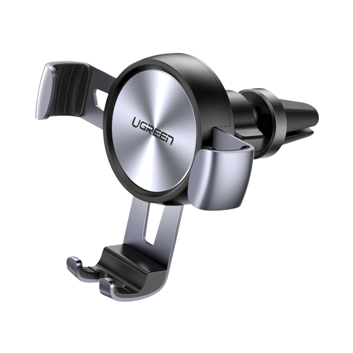 Soporte de Celular para Automóvil en Rendija de Ventilación / Sistema de Gravedad / Rotacion de 360° /Angulo Multiple / Almohadillas de Goma Antideslizantes / Amplia Compatibilidad con dispositivos de 4'' a 7'' / Color Negro