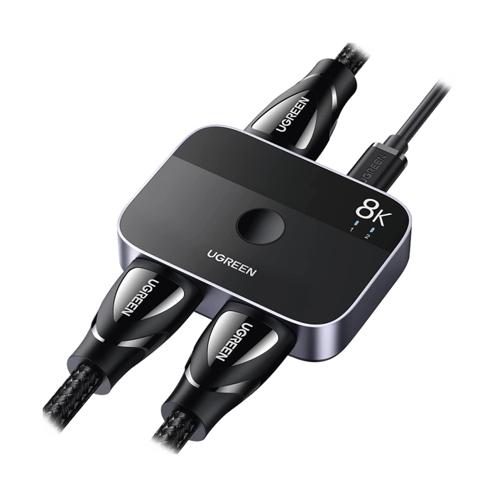 Conmutador HDMI 2.1 8K @60Hz | HDMI Splitter 2 Entradas a 1 Salida | Soporta 4K @120Hz 1080P @240Hz 3D | HDR Dolby | Alta Velocidad 48Gbps | Formatos de Audio LPCM/DTS/DSD, 2,0/2,1/5,1/7,1 canales.
