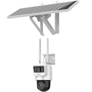 Kit Solar IP All in One / Doble Detección (Radar + PIR) / PT IP 4 Megapixel / Lente 2.8 mm / Panel Solar / Batería de Respaldo de Litio 90Wh (Hasta 2 días) / Conexión 4G / Audio de Dos Vías / Accesorios de Inst. / Direc
