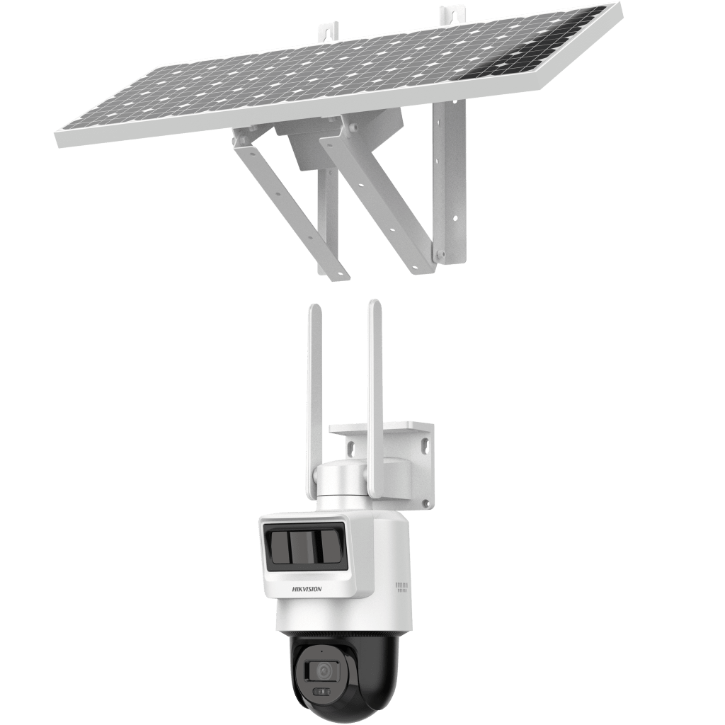 Kit Solar IP All in One / Doble Detección (Radar + PIR) / PT IP 4 Megapixel / Lente 2.8 mm / Panel Solar / Batería de Respaldo de Litio 90Wh (Hasta 2 días) / Conexión 4G / Audio de Dos Vías / Accesorios de Inst. / Direc