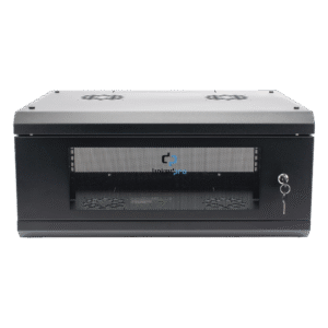 Gabinete de Pared con Puerta de Cristal Templado, 455 mm de Profundidad, 4U Rack de 19 in, Acero Reforzado